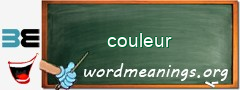 WordMeaning blackboard for couleur